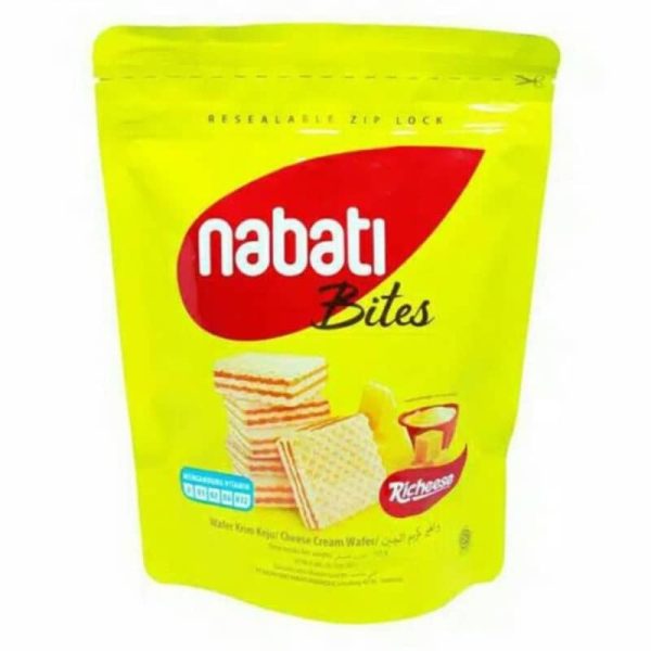 Richeese Nabati Bites Wafer Krim Keju Pouch 112Gr
