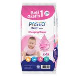 PASEO Baby Wipes Changing Diaper Purified Water 2 x 50 s