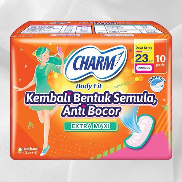 CHARM Body Fit Pembalut Wanita Extra Maxi Wing 23 cm 10 pcs