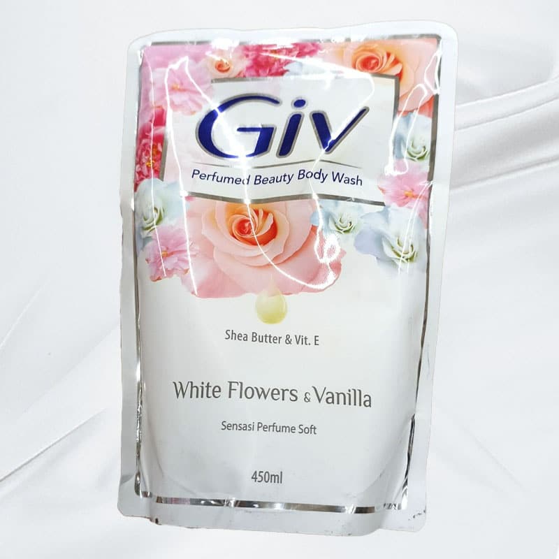 1701603667_Giv20White20cair20Sabun20Mandi20Flowers202620Vanilla2040020ml.jpg Giv White cair Sabun Mandi Flowers & Vanilla 400 ml - Gambar 1