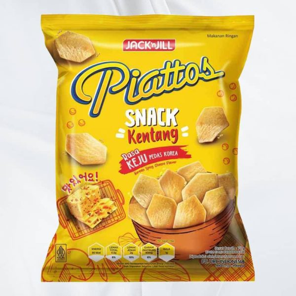 Piatos Snack Kentang Keju Pedas Korea 68g