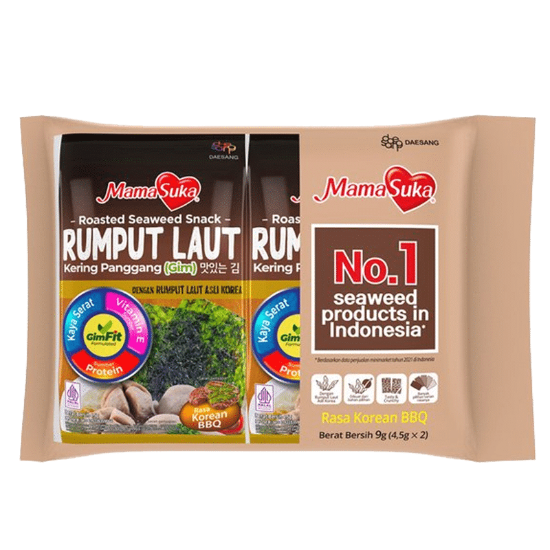 1702198564_MamaSuka20Rumput20Laut20Korean20BBQ.png MamaSuka Rumput Laut Korean BBQ 4.4gr - Gambar 1
