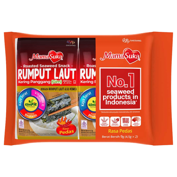 MamaSuka Rumput Laut Rasa Pedas 4.4gr