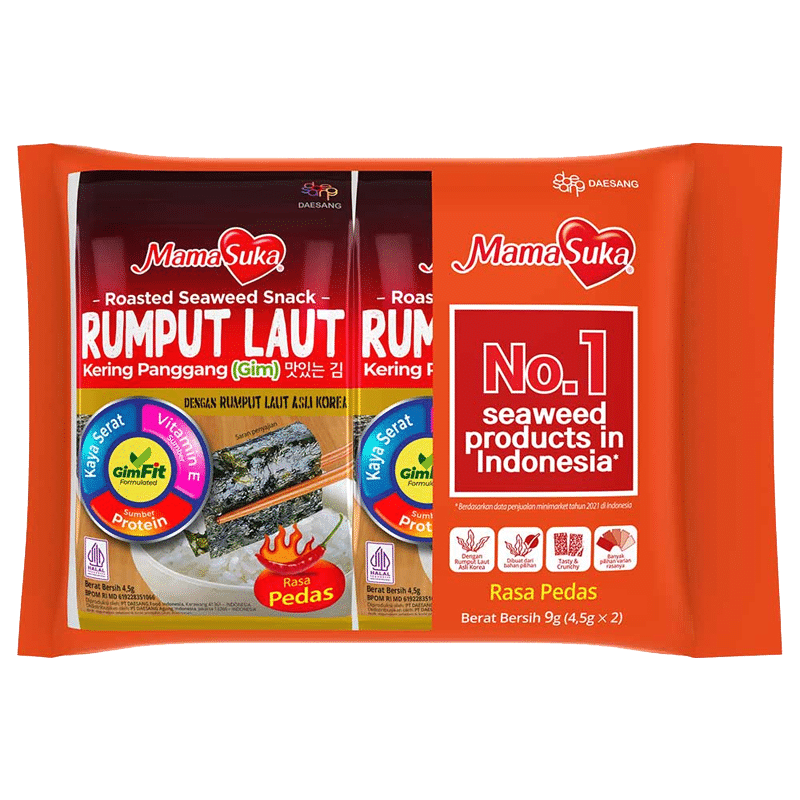 1702198752_MamaSuka20Rumput20Laut20Rasa20Pedas20clear.png MamaSuka Rumput Laut Rasa Pedas 4.4gr - Gambar 1