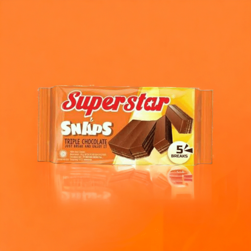 1705909609_PhotoRoom-20240122_144612-1.png Superstar SNAPS Wafer Salut Cokelat 28G - Gambar 1