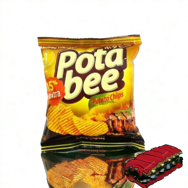 1706497866_PhotoRoom-20240129_100709-14.png Pota bee Potato Chips Beef BBQ 15G - Gambar 1
