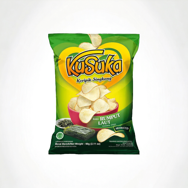 1707797586_PhotoRoom-20240213_111229-1.png Kusuka Keripik Singkong Rasa Rumput Laut 60gr - Gambar 1